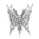 angle wings with bones at the spine  tattoo design idea