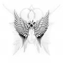 angle wings with bones at the spine  tattoo design idea