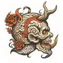a brain with a mouth simulating the silence sign tattoo design idea