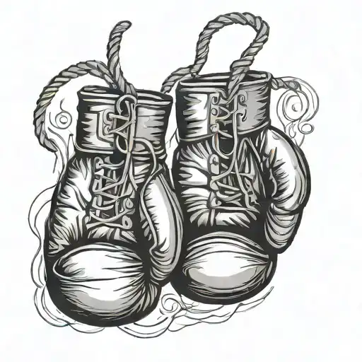 boxing gloves hanging off of Italy  tattoo design idea