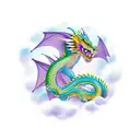 Dragon with the name mar in the middle  tattoo design idea