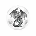Dragon with the name mar in the middle  tattoo design idea