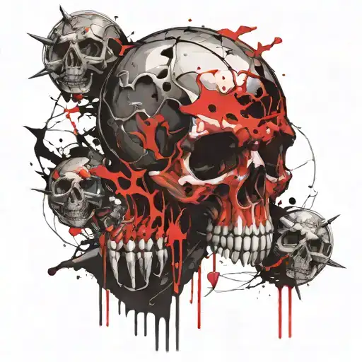 puunisher skull zombie  tattoo design idea