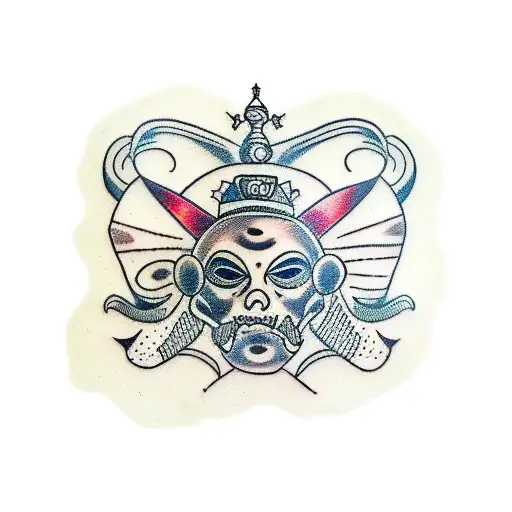 Opera mask tattoo design idea