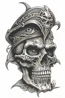 Evil Skull tattoo design idea