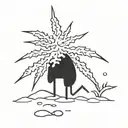 snowfall cannabis  tattoo design idea