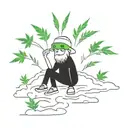 snowfall cannabis  tattoo design idea