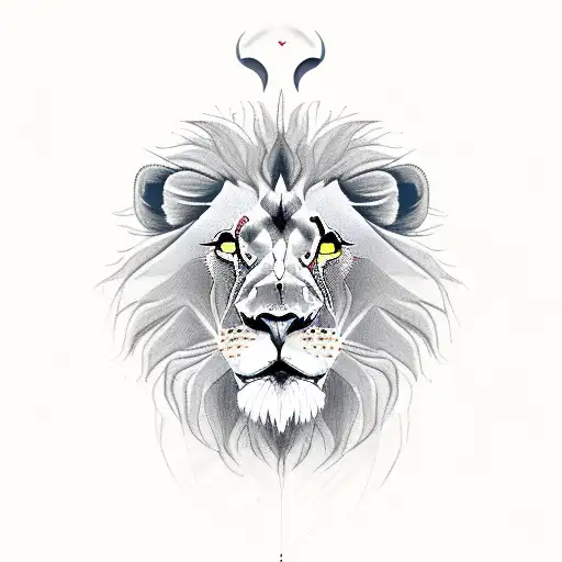 lion with dove on one eye, with fire, water, wind, oil tattoo design idea