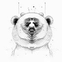 bear attacking tree tattoo design idea