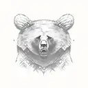 bear attacking tree tattoo design idea