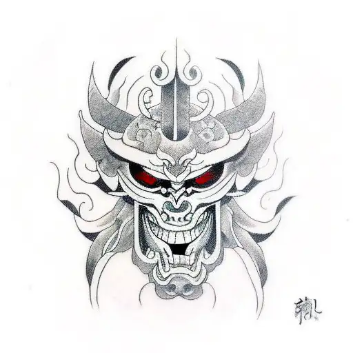 Omni mask demon tattoo design idea