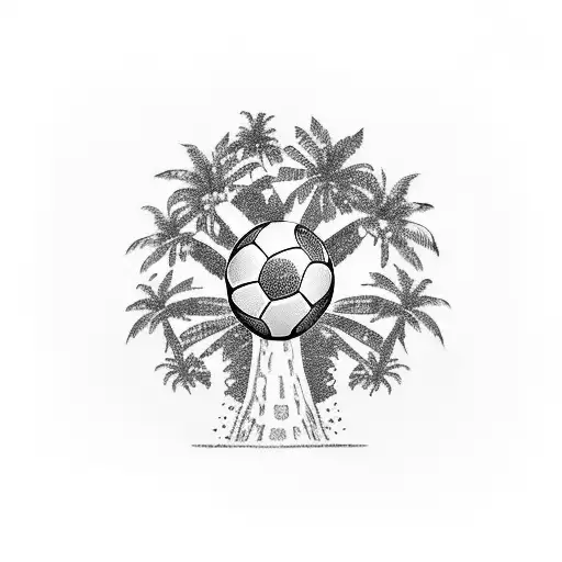 palm tree panamaflag soccer field tattoo design idea