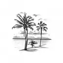 palm tree panama canal tattoo design idea