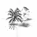 palm tree panama canal tattoo design idea