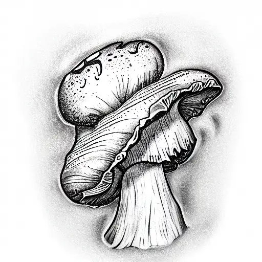 angry mushroom tattoo design idea