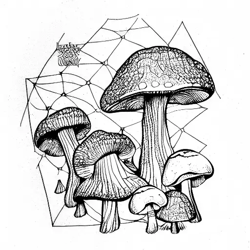 mushroom tattoo design idea