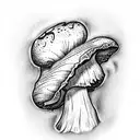 angry mushroom tattoo design idea
