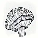 angry mushroom tattoo design idea
