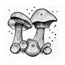 mushroom tattoo design idea