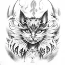 cat demon tattoo design idea