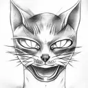 cat demon tattoo design idea