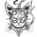 cat demon tattoo design idea