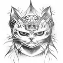 cat demon tattoo design idea