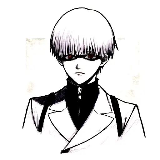 kaneki tokyo ghoul in a square tattoo design idea