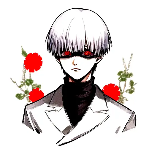 kaneki tokyo ghoul in a square tattoo design idea