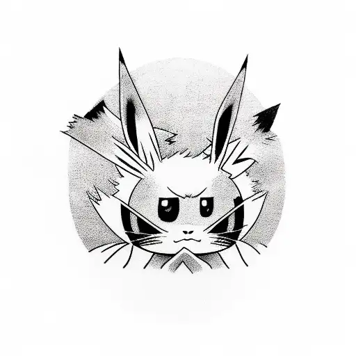 Eevee and pikachu tattoo design idea