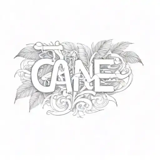 the word cane tattoo design idea