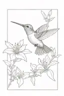 hummingbird drinking from azalea tattoo design idea