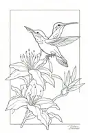 hummingbird drinking from azalea tattoo design idea