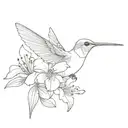 hummingbird drinking from azalea tattoo design idea