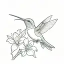 hummingbird drinking from azalea tattoo design idea