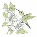 hummingbird drinking from azalea tattoo design idea
