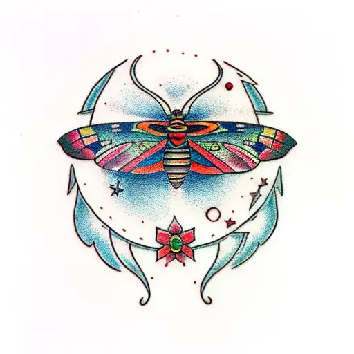 moth, gypsy tattoo design idea