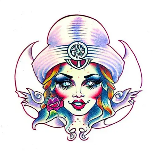 gypsy crying  tattoo design idea