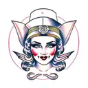 gypsy crying  tattoo design idea