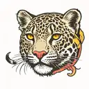 Trans Pride Colors snow leopard  tattoo design idea