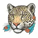 Trans Pride Colors snow leopard  tattoo design idea