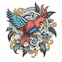 Trans Pride Colors phoenix tattoo design idea