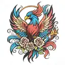 Trans Pride Colors phoenix tattoo design idea