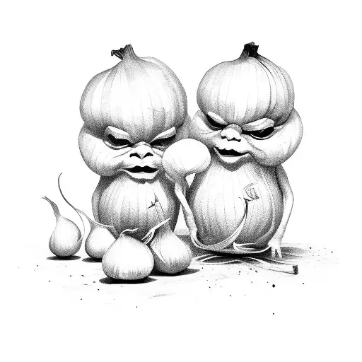 Onion (mother), Chives (father) and Chives (son) tattoo design idea