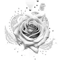 Rose dove and clock tattoo design idea