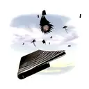 death note notebook falling from the sky tattoo design idea