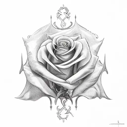 espada y rosas tattoo design idea