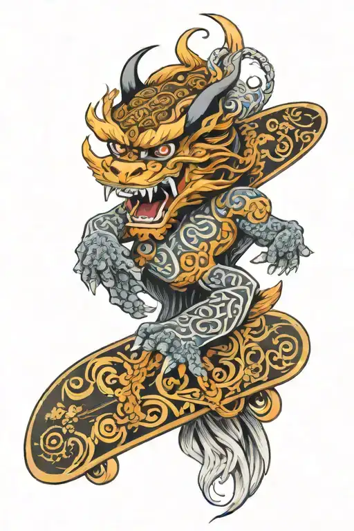 skateboard deck tattoo design idea