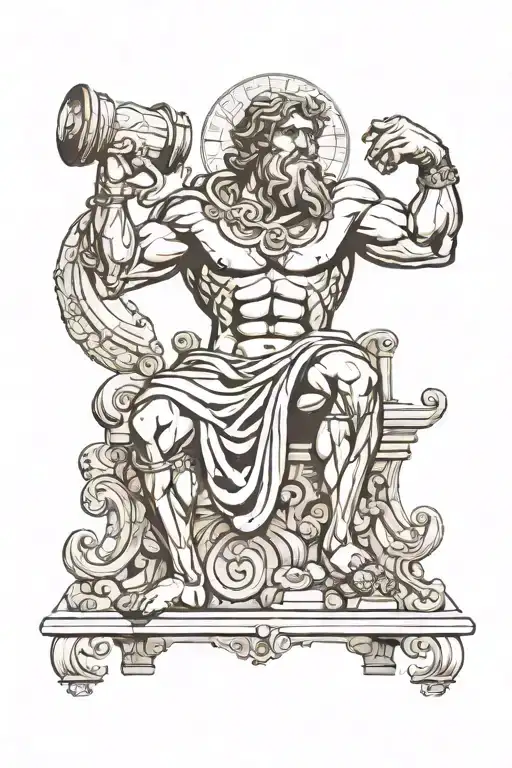 greek god atlas holding tattoo design idea