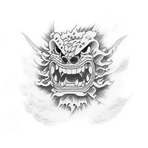 Kaido fighting luffy full sleeve tattoo design idea